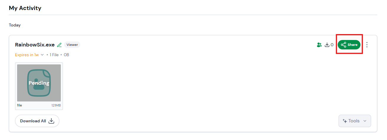 Image sharing how to get the shareable link of your QB file for our support member.